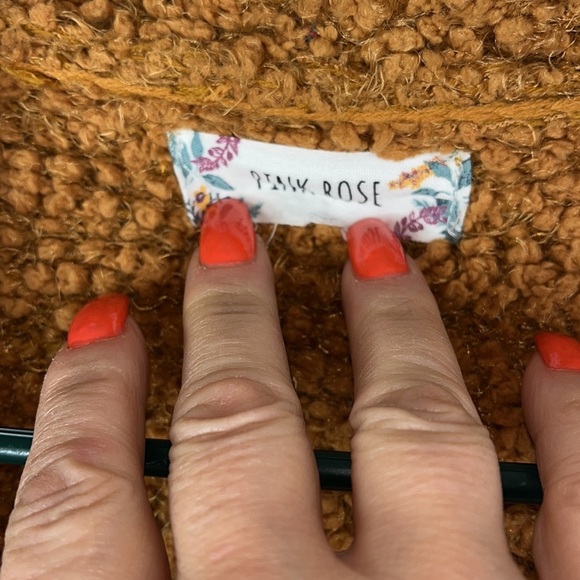 Pink Rose open cardigan cozy comfy popcorn texture pockets Sz S - Picture 5 of 9